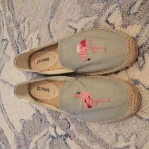Soludos Flamingo Espadrille Slip Ons, Size 7, Brand New, Chambray